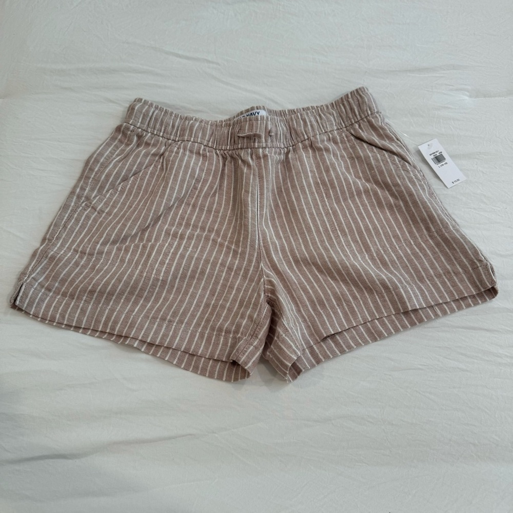 Girls striped linen shorts